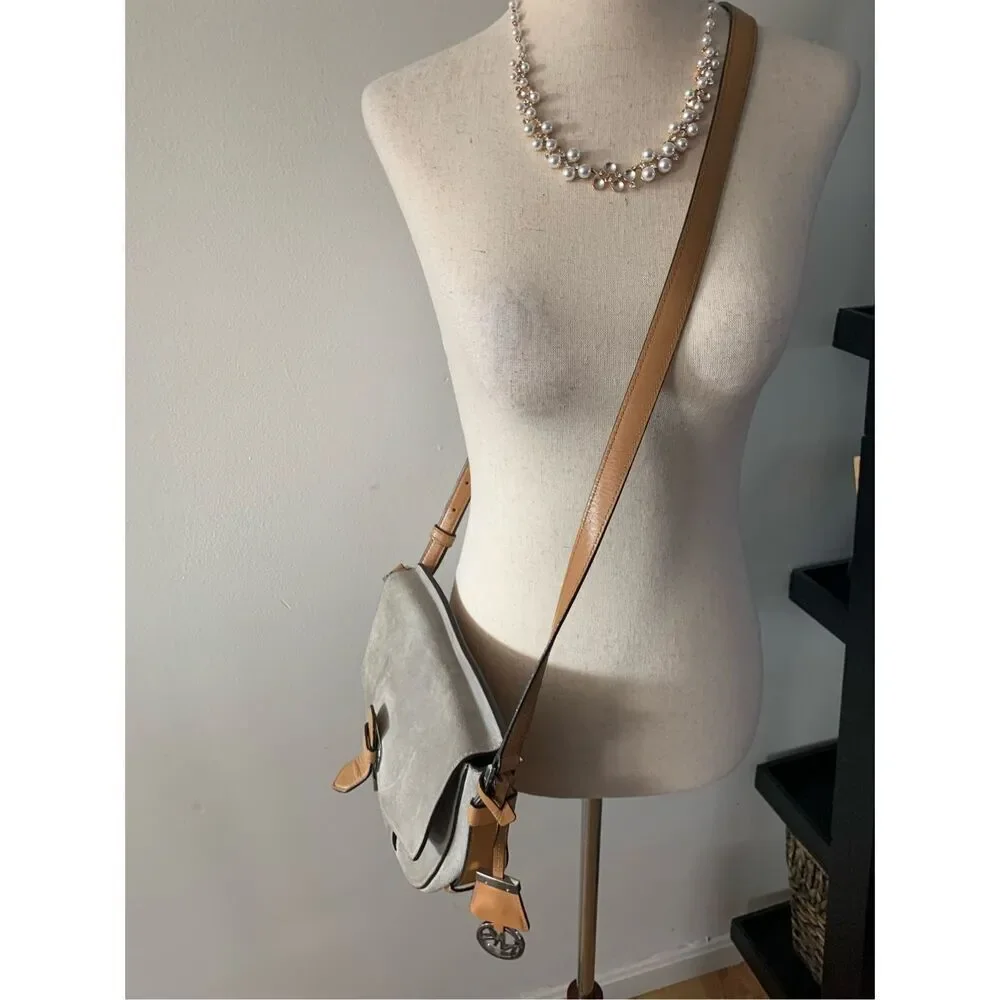 Michael Kors suede messenger bag gray